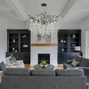 Modern Black Crystal Tree Branch Chandelier, 10-Light 30" Black K9 Crystal Chandeliers for Dining Room, Round Chandelier for Living Room,High Ceiling,Kitchen Island,Foyer,Staircase by CozyNest Decor