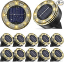 Mini Solar Ground Lights, 12 Pack Solar Lights Outdoor Waterproof, Upgraded LED Flat Landscape Lighting for Outside Pathway Garden Patio Yard Driveway,Warm White by CozyNest Decor