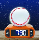 LEXiBOOK, Baseball - Baseball Nightlight Alarm Clock, Sounds and Melodies, LCD Backlit Screen, Luminous, Snooze, Brown/White, RL800BL by TinyTreasures Baby Boutique