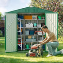 Gizoon Outdoor Storage Shed 6 x 4 FT, Galvanized Metal Garden Shed with Double Lockable Doors, Outdoor Storage Clearance for Backyard Patio Lawn-Green by GreenHaven Gardens