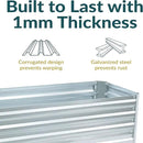 Sunnydaze Galvanized Raised Garden Bed - Metal Raised Bed for Gardening - Outdoor Planter Box for Flowers, Plants, and Vegetables - Silver - 47" W x 23" D x 24" H Rectangle