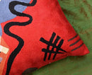 Kandinsky Modern Couch Pillow Cover - Red Flow | Abstract Pillows | Mid Century Chair Cushions | Handmade Wool Size 18x18 by CozyNest Decor