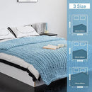 Chunky Knit Blanket - Luxury Soft Cozy 60 * 80 Throw Blanket,100% Woven Blanket Rope Knot Throw Blanket for Couch, Sofa, Home Decor, Gift - Machine Washable（Light Blue） by CozyNest Decor