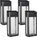 GOODFOEVER 4 Pack Solar Fence Lights Solar Post Accent Light/Wall Light for Outdoor, Yard, Fence, Porch and Garage, Body in Aluminum and Glass Waterproof by GreenHaven Gardens