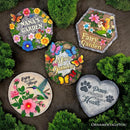 Elegant Resin Stepping Stone, Outdoor Garden Pathway Decoration (Nana’s Garden Floral Stepping Stone, 9.5" Decorative and Gift for Grandmother) by GreenHaven Gardens