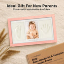 Baby Hand and Footprint Kit - Clay Handprint Keepsake Frame, Newborn Nursery Picture Frame, Personalized New Mom Gifts for Baby Shower & Registry (Sweet Pink) by TinyTreasures Baby Boutique