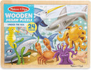 Melissa & Doug Under The Sea Ocean Animals Wooden Jigsaw Puzzle with Storage Tray (24 pcs) by TinyTreasures Baby Boutique