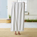 Great Bay Home 100% Cotton Velour 4 Pack Beach Towels 30" x 60" - Grey Cabana Stripe Pool Towels - Quick Dry, Large Swim Towels by TinyTreasures Baby Boutique