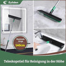 Eyliden X-Large Floor Scrub Brush, 2 in 1 Scrape Brushes with Rubber Squeegee | 55.3" Long Handle, 15" Wide Stiff Bristle Head | Floor Scrubber for Deck Kitchen Shower Bathroom Tub Tile Patio Wall by CozyNest Decor