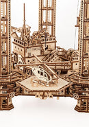 Wood Trick Offshore Rig Platform Wooden 3D Puzzles for Adults and Kids to Build - Interactive Movable Platform - Wooden Models Engineering DIY Project Mechanical 3D Wooden Puzzles Model Kits for Adult by TinyTreasures Baby Boutique