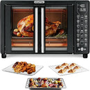 Gourmia Toaster Oven Air Fryer Combo 17 cooking presets 1700W french door digital air fryer oven 24L capacity accessories, convection rack, baking pan tray recipe book GTF7460,Large,Black by CozyNest Decor