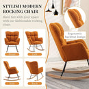 NIOIIKIT Nursery Rocking Chair Teddy Upholstered Glider Rocker Rocking Accent Chair Padded Seat with High Backrest Armchair Comfy Side Chair for Living Room Bedroom Offices (Orange) by TinyTreasures Baby Boutique