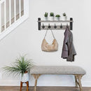 Sorbus Coat Hooks Wall Mount with Shelf – 24 Inch Coat Rack Wall Mount with 5 Heavy Duty Hooks – Floating Wall Shelf with Hooks for Entryway, Bathroom, Bedroom, Kitchen, or Mudroom (Gray) by CozyNest Decor