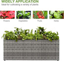 LEWIS&WAYNE Large Rectangular Block Planter Box Handmade Wicker Tall Planters for Outdoor Plants with Removable Liners Modern Planter for Indoor Outdoor Patio Deck - Gray, 36''x12''x16'' by CozyNest Decor
