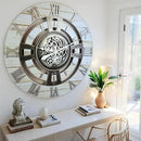 The Gears Clock Real Moving Gear Wall Clock England Line (Desert Beige, 24 inches (60 cm)) by CozyNest Decor
