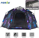 Portable Hexagon Kids Play Tent with LED Strip Lights Indoor Children Play House Easy Set-up Space Dream Tent for Night.4-5 Person Large Tents & Birthday Gifts by TinyTreasures Baby Boutique
