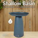 Sunnydaze Gleeful Garden Metal Bird Bath for Outdoors - Large Decorative Iron Birdbath - 23-Inch - Matte Blue by GreenHaven Gardens