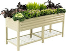 Elevated Raised Garden Bed-V Series, 2' x 6' Garden Beds with Legs & Storage Rack for Patio Porch, 1000 Lbs Weight Capacity, Outdoor Planter Boxes for Gardening Herbs Vegetables Flowers, Pearl White by GreenHaven Gardens