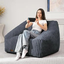 HABUTWAY Bean Bag Chair, Giant Bean Bag Chairs for Adults and Kids, Bean Bag Sofa, Lazy Floor Sofa, Faux Fur Beanbag Chair with Armrests for Living Room Bedroom (Dark Grey) by CozyNest Decor