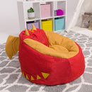 Posh Creations Cute Soft and Comfy Bean Bag Chair for Kids, Large, Animal - Red Dragon by TinyTreasures Baby Boutique