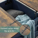 Blue Coffee Table with Storage, Cocktail Table with Hinged Lift Top, Farmhouse Square Wood Center Table with Large Hidden Storage Compartment for Living Room, Square Coffee Table, Metal Edges Decor by CozyNest Decor