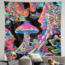 ADDWel Blacklight Mushroom Tapestry, Upright Tapestry Glow In The Dark, UV Reactive Black Light Tapestries Posters Wall Hanging for Bedroom Dorm Living Room Backdrop Decor (mushroom, 30" x 40") by CozyNest Decor
