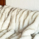 BATTILO HOME Luxury White Faux Fur Throw Blanket Long Pile with Black Tips, 51"x67", Super Warm Thick Faux Fur Blanket for Couch, Bed, Fuzzy Fluffy Elegant Cozy Blanket by CozyNest Decor