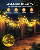 Brightown Solar String Lights for Outside, 2 Packs Total 39.2Ft 480 LED Solar Fairy Lights for Outdoor Waterproof, Firecracker Twinkle Lights with 8 Modes for Patio Party Garden Yard Home, Warm White by GreenHaven Gardens