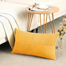 Fancy Homi 2 Packs Gold Yellow Lumbar Decorative Throw Pillow Covers 12x20 Inch for Couch Bed Sofa, Rustic Farmhouse Boho Spring Home Decor, Soft Striped Corduroy Rectangle Accent Cushion Case 30x50cm by CozyNest Decor