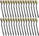 Jeffbaubl 30 Pieces Mini Wire Brush,6.7 Inch Brass Brush,Curved Handle Masonry Brushes Wire Bristle,Wire Brushes Scratch Brush for Cleaning Welding Slag and Rust Tool by CozyNest Decor