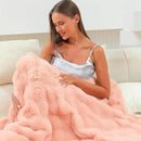 RYNGHIPY Faux Fur Blanket for Couch Fluffy Warm Throw Blanket for Sofa Bed Soft Plush Thick Bubble Blanket (Blush, 63''x79'') by CozyNest Decor
