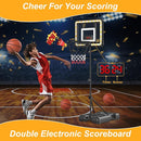 Kids Indoor Basketball Hoop with Scoreboard & Timer,Toddler Adjustable Height Basketball Goal Toy for Outdoor Backyard,Sports Game Play by TinyTreasures Baby Boutique