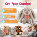 Gemma Joy Bedtime Baby Soothers for Sleep, Cry Activated Heartbeat Stuffed Animal for Baby, Newborn, Calming Light, Lullaby Music, White Noise, Shush and Mother’s Heartbeat - (Bunny, Rechargeable) by TinyTreasures Baby Boutique