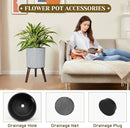 Flower Pot with Legs Tall Flower Pot with Drainage Holes for Indoor and Outdoor Decorative Planting (White Black Honeycomb, 10 Inches) by CozyNest Decor