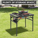 Camping Portable Folding Grill 2x1.3 FT Table, Lightweight Height Adjustable Metal Picnic Outdoor Table with Mesh Desktop and Mesh Bag, Picnic, Beach and BBQ, Party by GreenHaven Gardens