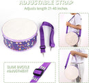 Kids Drum Set with Adjustable Strap: Toddler Musical Instrument for Ages 3-5, Wearable Drum Kit with Drumsticks, Educational Percussion Toy for Rhythm Music Development (Purple) by TinyTreasures Baby Boutique