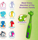 Brusheez Kids’ Electric Toothbrush Set - Safe & Effective for Ages 3+ - Parent Tested & Approved with Gentle Bristles, 2 Brush Heads, Rinse Cup, 2-Minute Timer, & Storage Base (Snappy The Croc) by TinyTreasures Baby Boutique