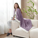 Snuggle Sac Purple Reversible Super Soft Blanket Twin Size for Bed and Sofa, Warm Cozy Knit Blankets Fuzzy Plush, Heather Purple, 60x80 inches by TinyTreasures Baby Boutique
