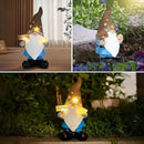 Solar Garden Gnomes Decor Outdoor Statue - Gnome Welcome Sign with LED Waterproof Sculptures Lights, Gnome Pond/Yard Statues Outside Decoration, Home, Lawn, Patio, Resin Ornament, Gardening Gift by CozyNest Decor