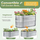 KING BIRD Raised Garden Bed Kit 2025 Upgraded Modular DIY Galvanized Planter Garden Box Outdoor for Gardening, Vegetables, Flowers, Elegant Roman Column Design, 47x24x24 in, Silver by GreenHaven Gardens