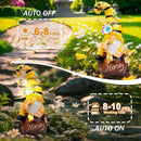 13" Garden Solar Spring Gnomes Statues Outdoor Spring Decor with LED Lighted Bee and Flowers Funny Garden Sculpture for Patio Yard Lawn Decorations Gifts by GreenHaven Gardens