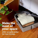 storageLAB Under Bed Storage Containers, Closet Organizers with Sturdy Handles for Clothes, Comforters, and Accessories, Perfect for Use Under or at the End of the Bed - 2 Pack, Grey by CozyNest Decor