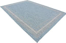 Unique Loom Outdoor Border Collection Area Rug - Soft Border (8' x 11' 4" Rectangle, Aquamarine/ Ivory) by GreenHaven Gardens