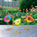 Birds Garden Decor for Outside: Metal & Glass Bird Yard Art, Craft Statue Lawn Ornaments for Outdoor, Housewarming Birthday Gifts for Women (3 PCS) by GreenHaven Gardens