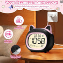 Kids Alarm Clock with Night Light for Kids, Small Digital Alarm Clocks for Bedrooms, Routine Builder, Cute Cat Alarm Clock with Sleep Training, Snooze, 12/24H, Date & Day, Temperature, USB Port by TinyTreasures Baby Boutique