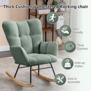 NIOIIKIT Nursery Rocking Chair Teddy Upholstered Glider Rocker Rocking Accent Chair Padded Seat with High Backrest Armchair Comfy Side Chair for Living Room Bedroom Offices (Olive Green) by TinyTreasures Baby Boutique