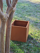 Corten Steel Planter Box Metal Planters Square Outdoor Steel Planter Cube Rustic Flower Pot 16 Inch Integral Durable Antique for Commercial Residential Garden Patio Deck and Backyard by CozyNest Decor