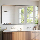 Bathroom Mirror 72" x 36", Large Rectangle Wall Mirror, Black Metal Frame Wall Mounted Mirrors for Bathroom, Vanity, Bedroom, Entryway Decor(Horizontal/Vertical) by CozyNest Decor