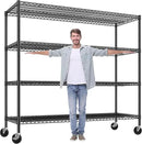 REIBII 60" W Storage Shelves 2878LBS Wire Shelving Unit with Wheels Heavy Duty Metal Shelving Adjustable Metal Shelves for Pantry,Kitchen,Garage,Basement,Business,Warehouse,60”W ×24”D×65.3”H by CozyNest Decor