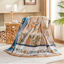 Boho Blanket, 100% Cotton Farmhouse Decorative Throw Blanket, 60"x80" Reversible Bohemian Throw Blanket, Brown All Season Muslin Breathable Woven Blankets Quilt by CozyNest Decor
